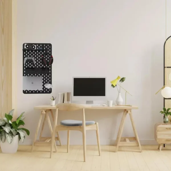 pegboard-preto-premium-setup-gamer-home-office-mdf (4) Pegboard Preto Premium- Setup Gamer Home Office - MDF
