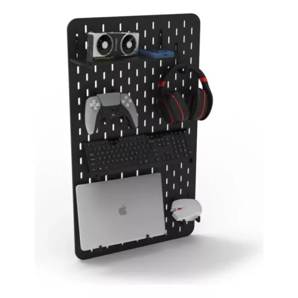 pegboard-preto-premium-setup-gamer-home-office-mdf Pegboard Preto Premium- Setup Gamer Home Office - MDF